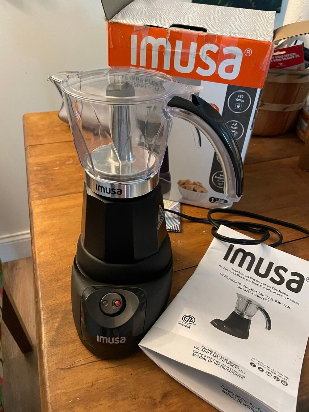Imusa Aluminum Espresso Machine Color Black